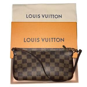 Louis Vuitton Vintage Damier Ebene Navona Pochette Accessories Bag W/Bag & Box